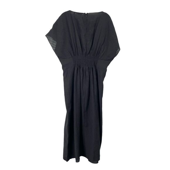 & Other Stories pleated striped midi dress Size 12 black lagenlook modest boho - Picture 8 of 10